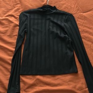 Black Pinstriped Turtleneck